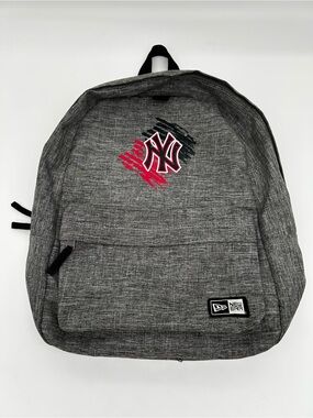 New Era Gray Backpack with Red & Black NY Logo